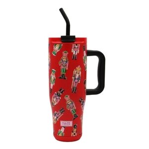 Simply Belle Christmas Nutcracker Print Stainless Steel Tumbler with Straw